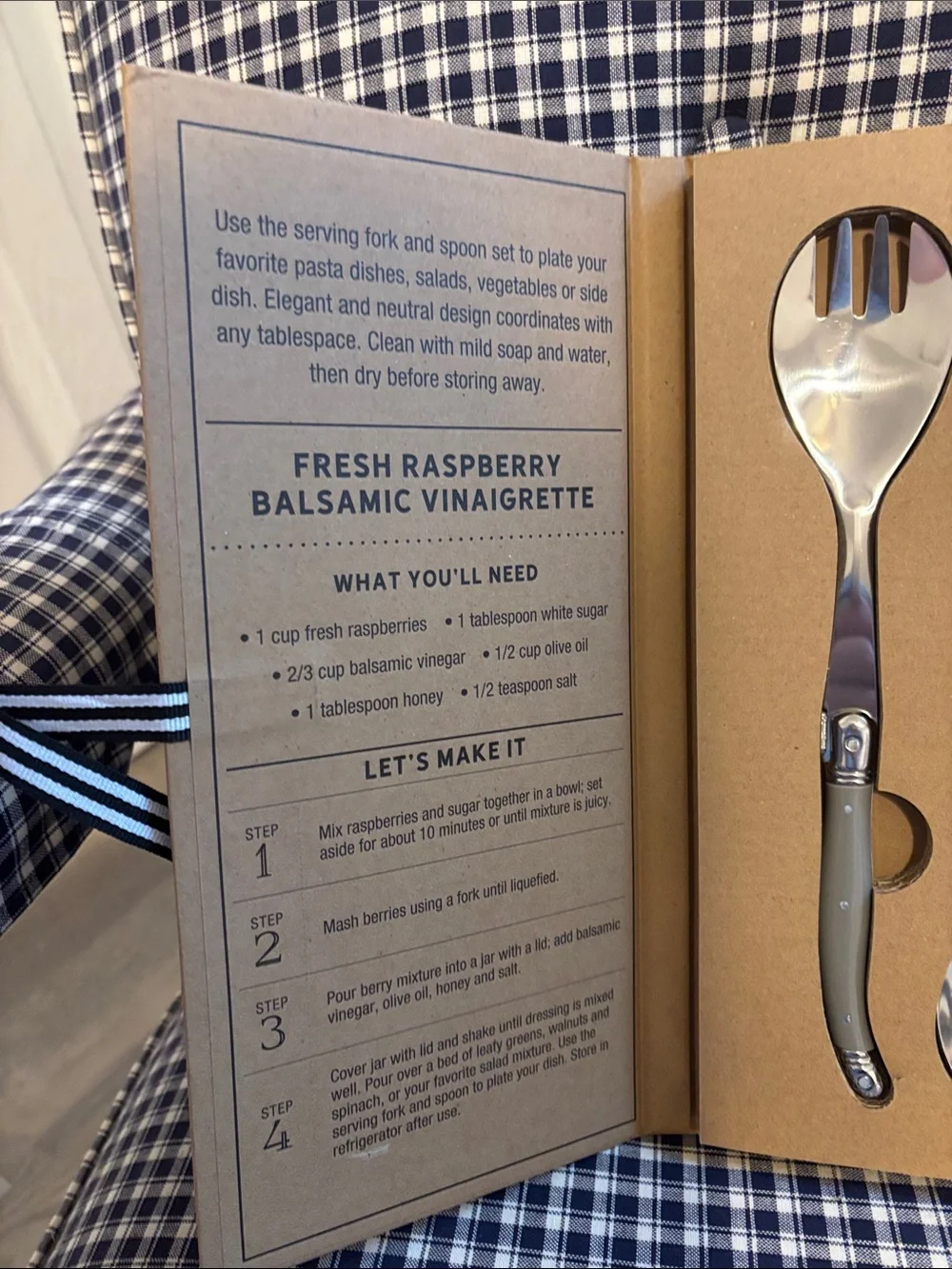 Serving Spoon and Fork Set with Stainless Heads - Home Dining